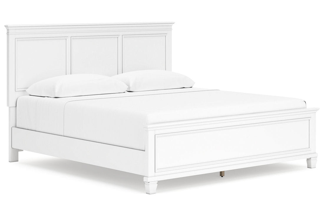Fortman White King Panel Bed - Ashley - Luna Furniture