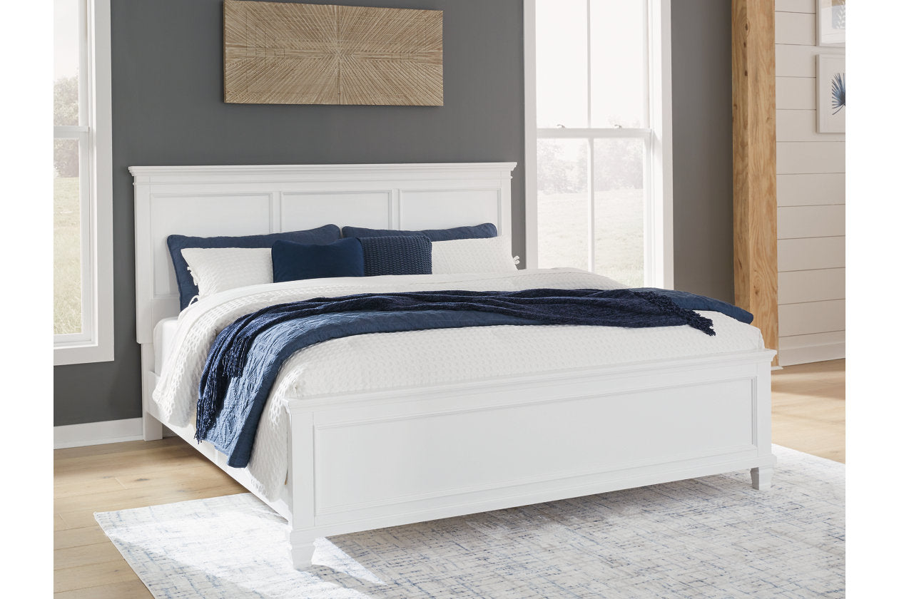 Fortman White King Panel Bed - Ashley - Luna Furniture