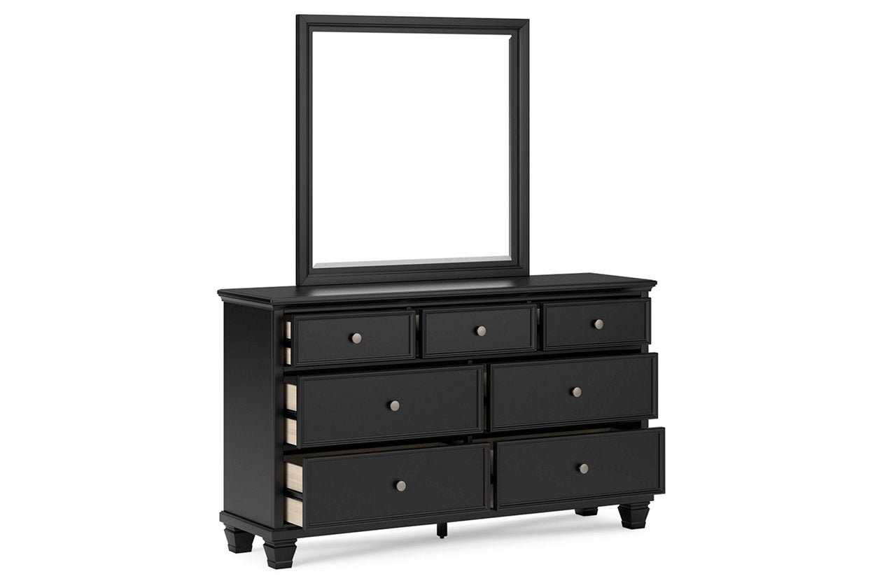 Lanolee Black Dresser and Mirror - Ashley - Luna Furniture