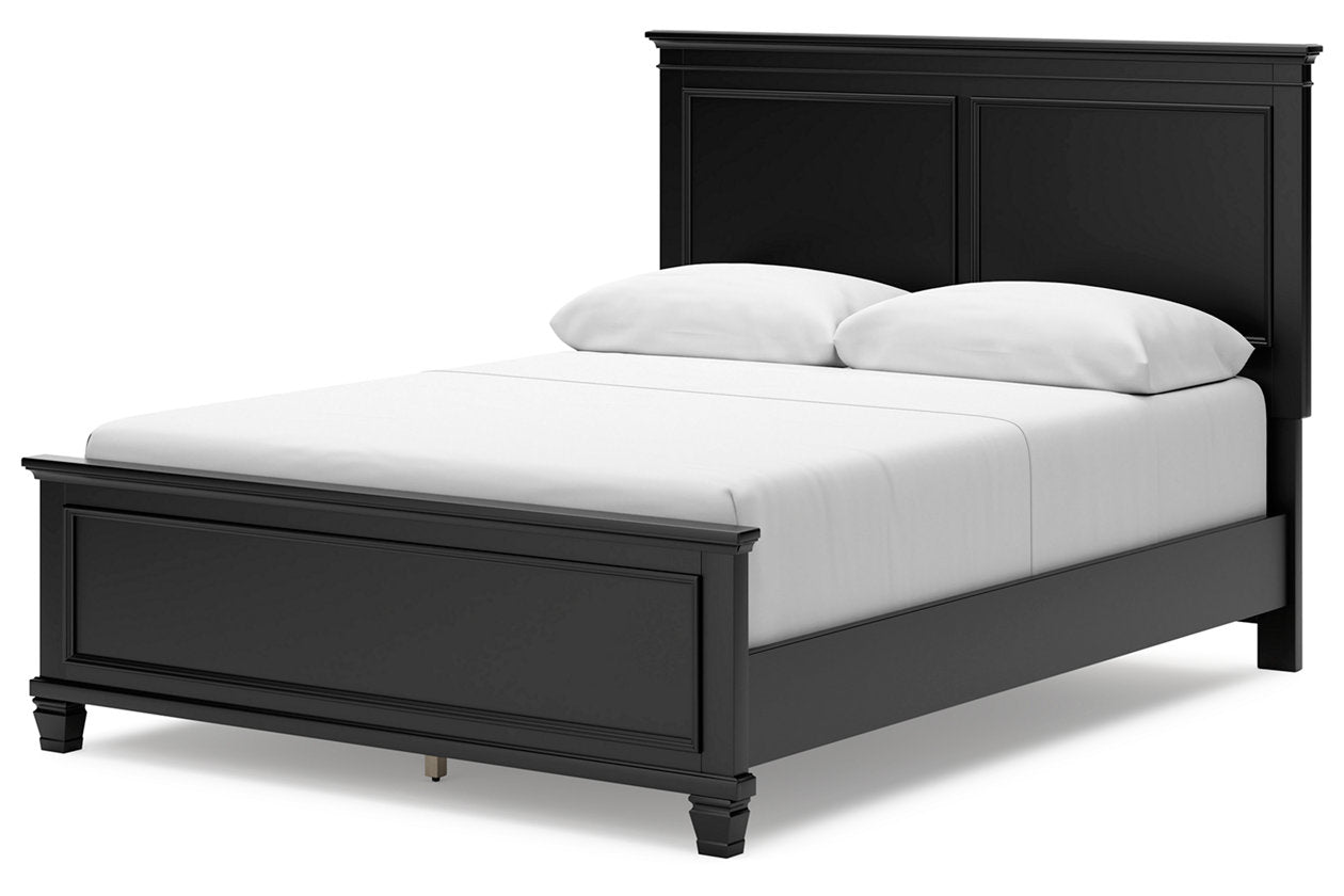 Lanolee Black Queen Panel Bed - Ashley - Luna Furniture