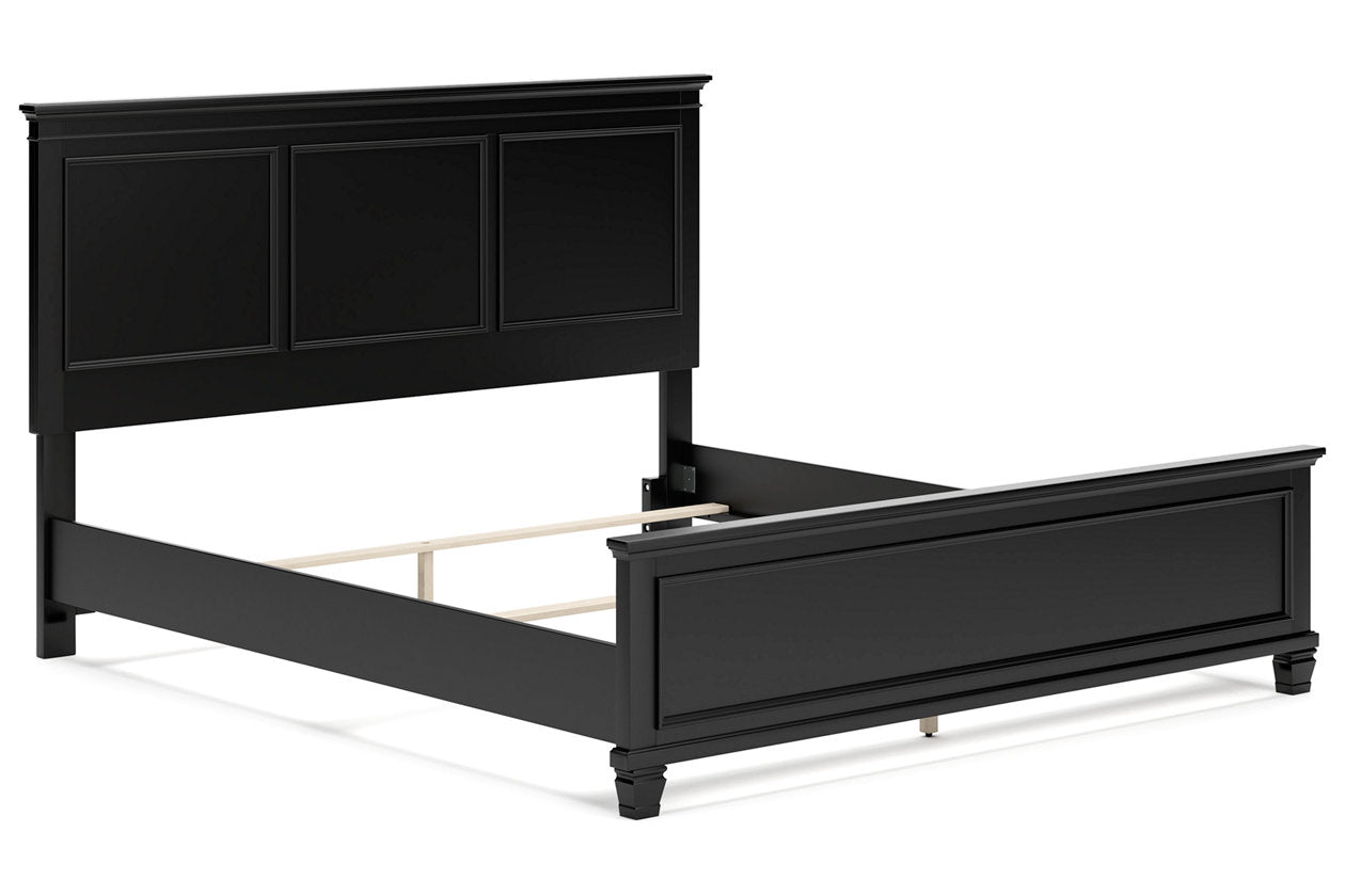 Lanolee Black California King Panel Bed - Ashley - Luna Furniture