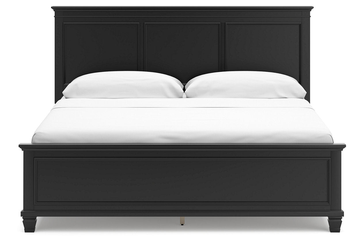 Lanolee Black California King Panel Bed - Ashley - Luna Furniture