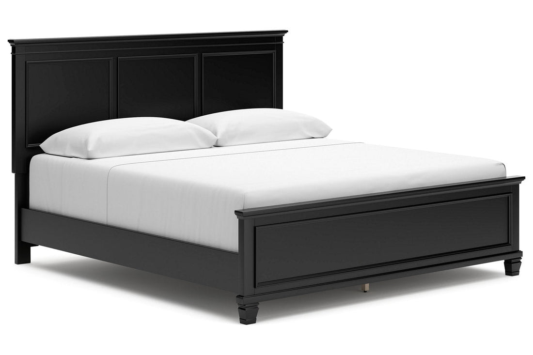 Lanolee Black King Panel Bed - Ashley - Luna Furniture