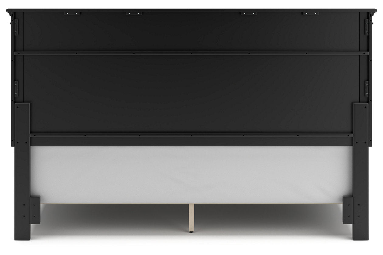 Lanolee Black King Panel Bed - Ashley - Luna Furniture