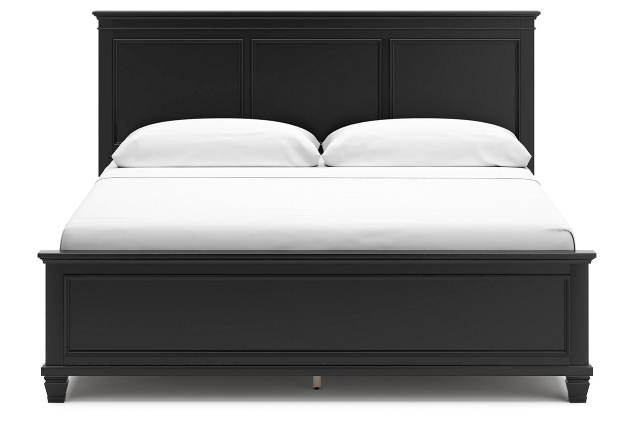 Lanolee Black King Panel Bed - Ashley - Luna Furniture