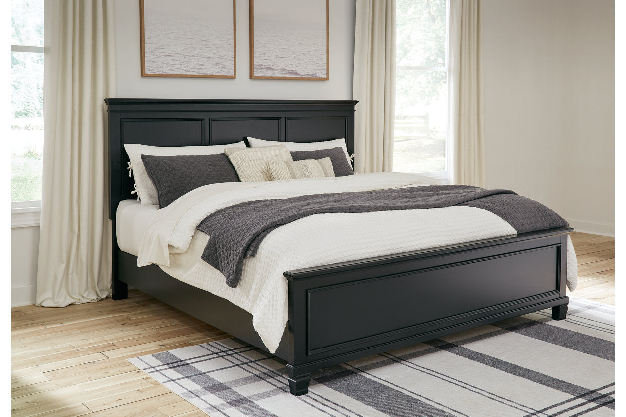 Lanolee Black King Panel Bed - Ashley - Luna Furniture