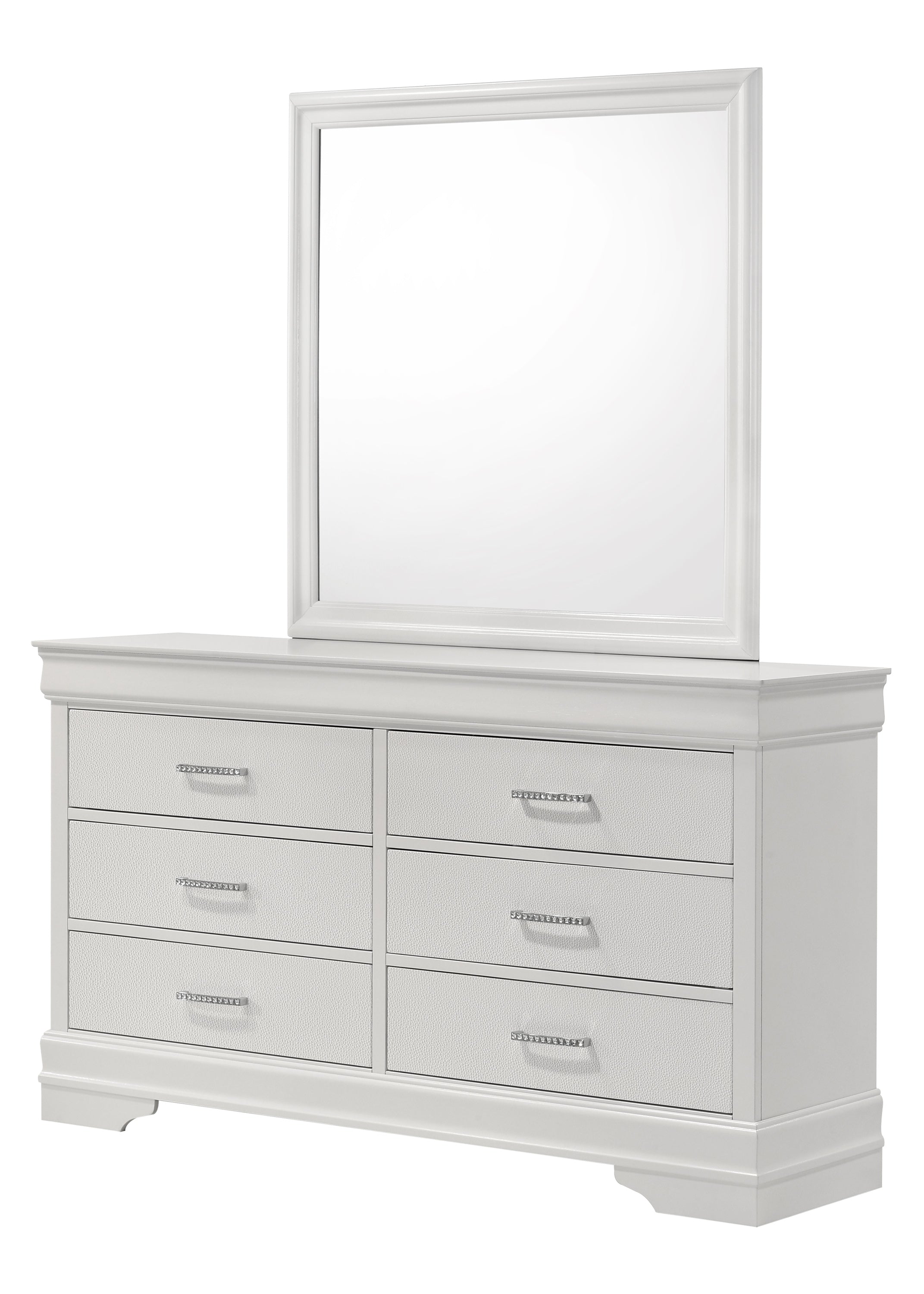 Amalia White Upholstered Panel Bedroom Set from Crown Mark - Luna Furniture