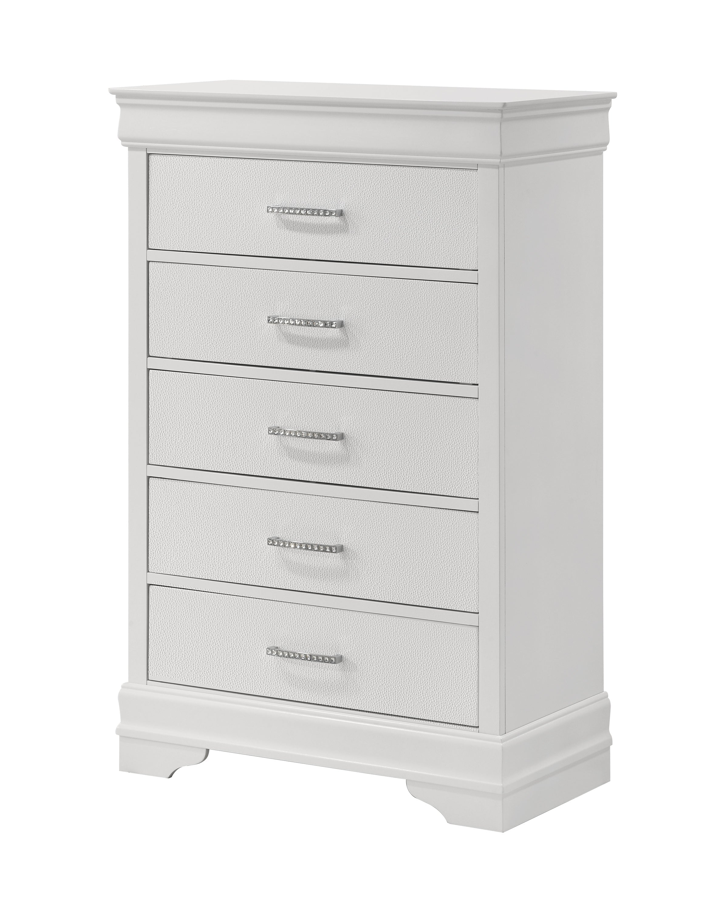 Amalia White Upholstered Panel Bedroom Set from Crown Mark - Luna Furniture