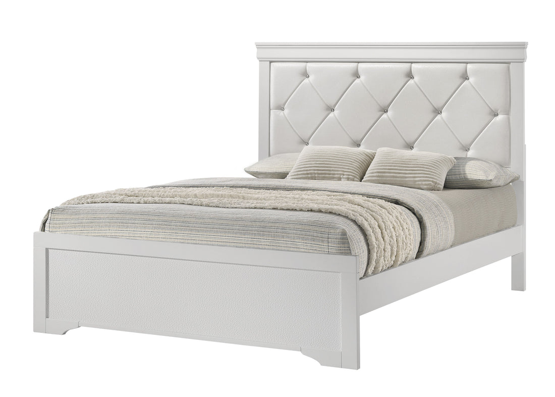 Amalia White Twin Panel Bed from Crown Mark - Luna Furniture