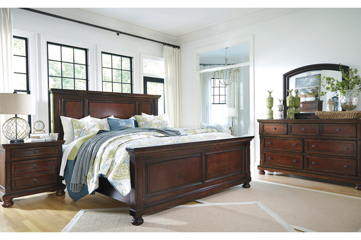 Porter Rustic Brown California King Panel Bed - Ashley - Luna Furniture