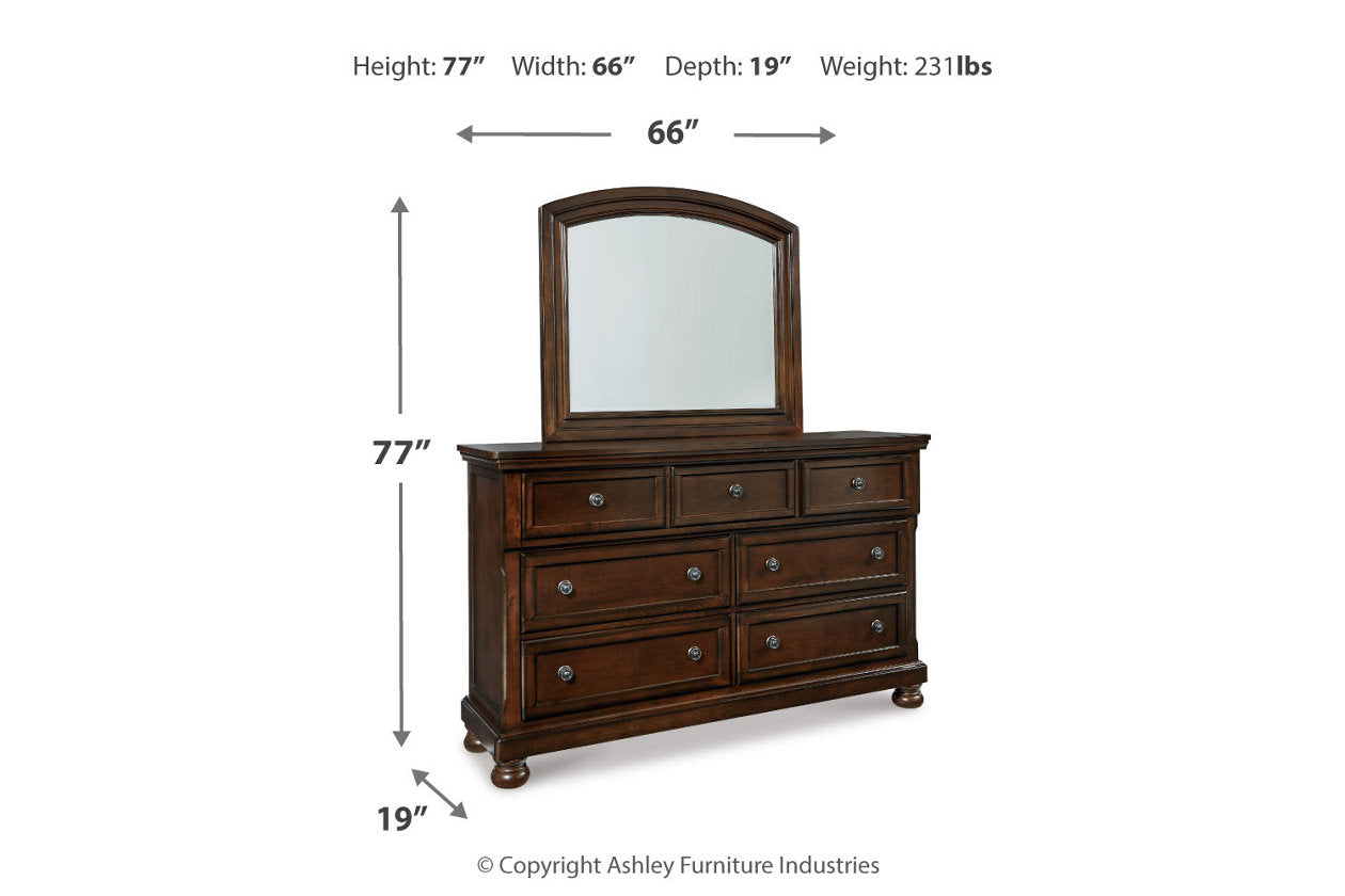 Porter Rustic Brown Dresser and Mirror - Ashley - Luna Furniture