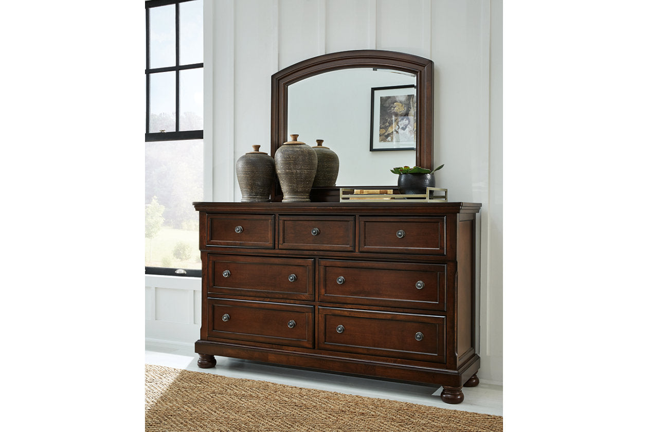 Porter Rustic Brown Dresser and Mirror - Ashley - Luna Furniture