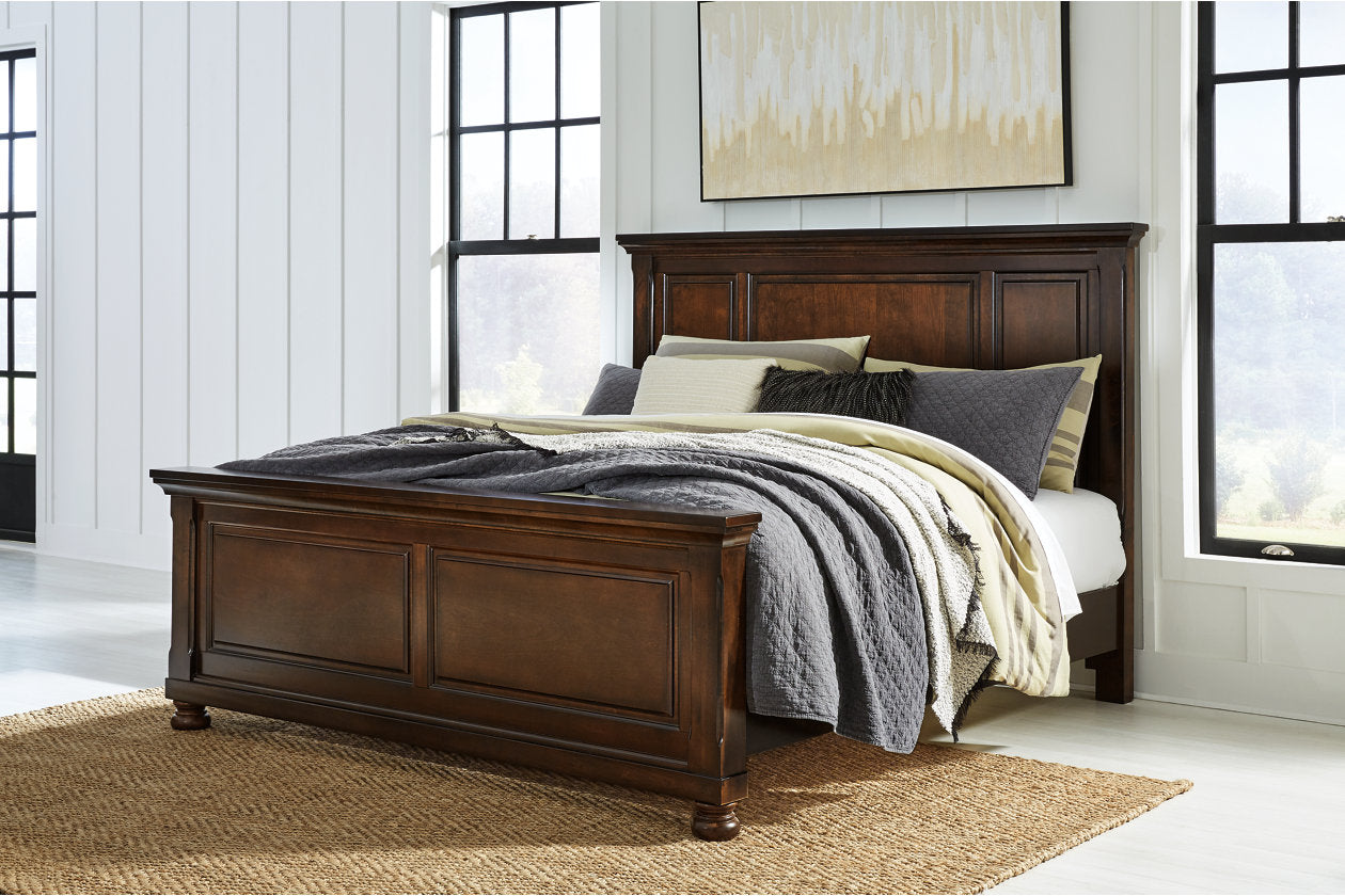 Porter Rustic Brown California King Panel Bed - Ashley - Luna Furniture