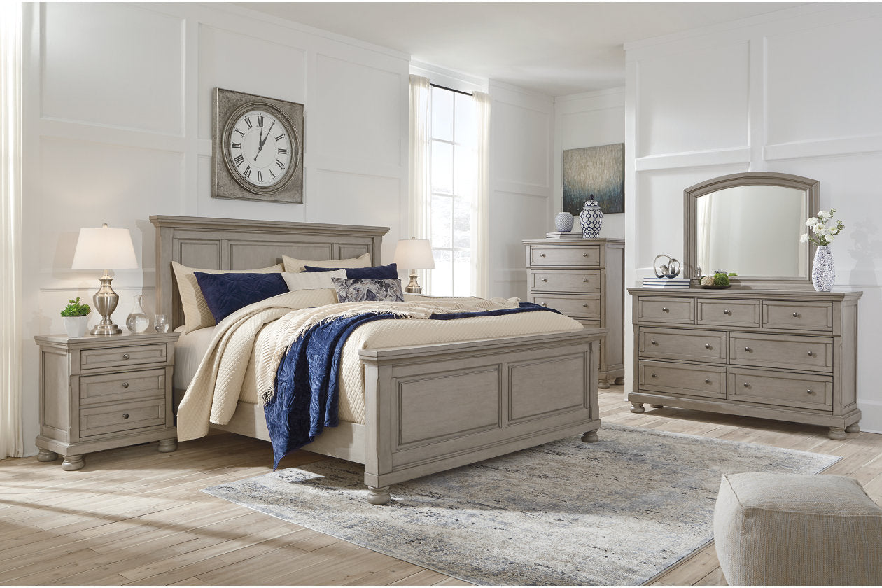 Lettner Light Gray California King Sleigh Bed with 2 Storage Drawers - Ashley - Luna Furniture