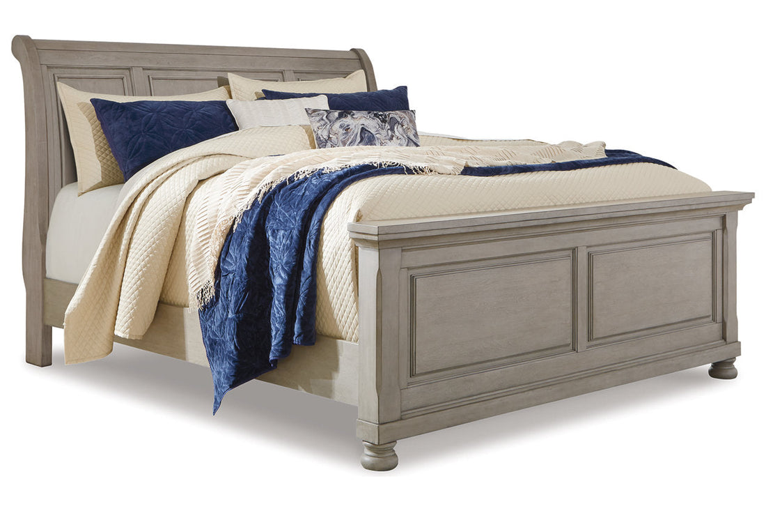 Lettner Light Gray California King Sleigh Bed - Ashley - Luna Furniture