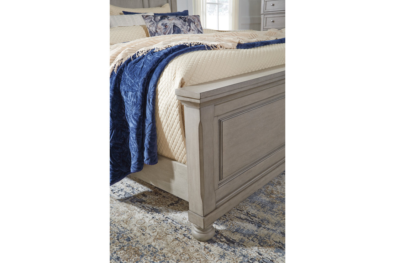 Lettner Light Gray California King Panel Bed - Ashley - Luna Furniture