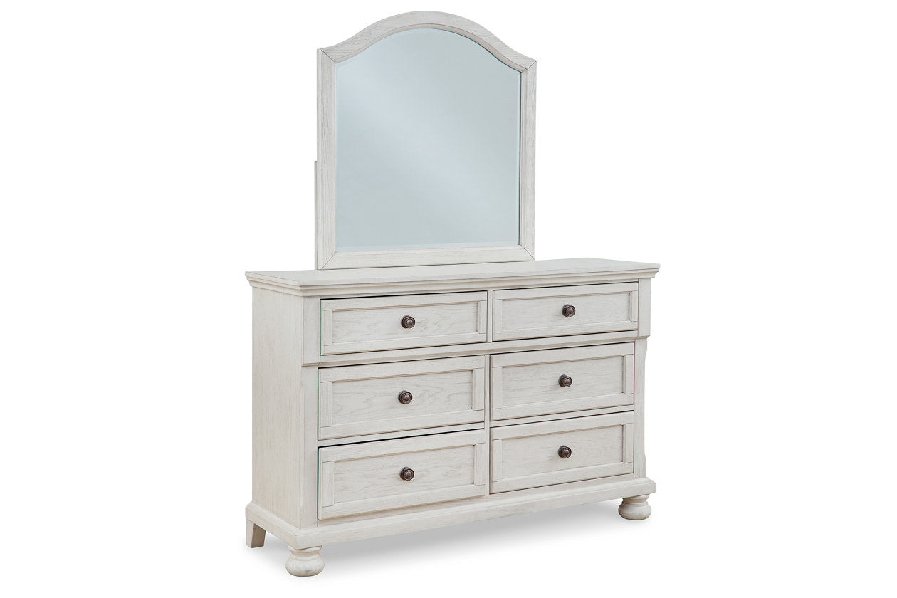 Robbinsdale Antique White Dresser and Mirror - Ashley - Luna Furniture