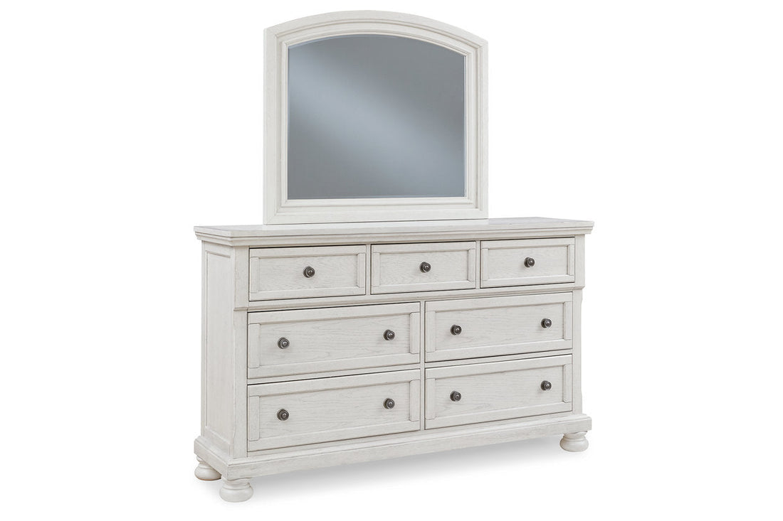 Robbinsdale Antique White Dresser and Mirror - Ashley - Luna Furniture