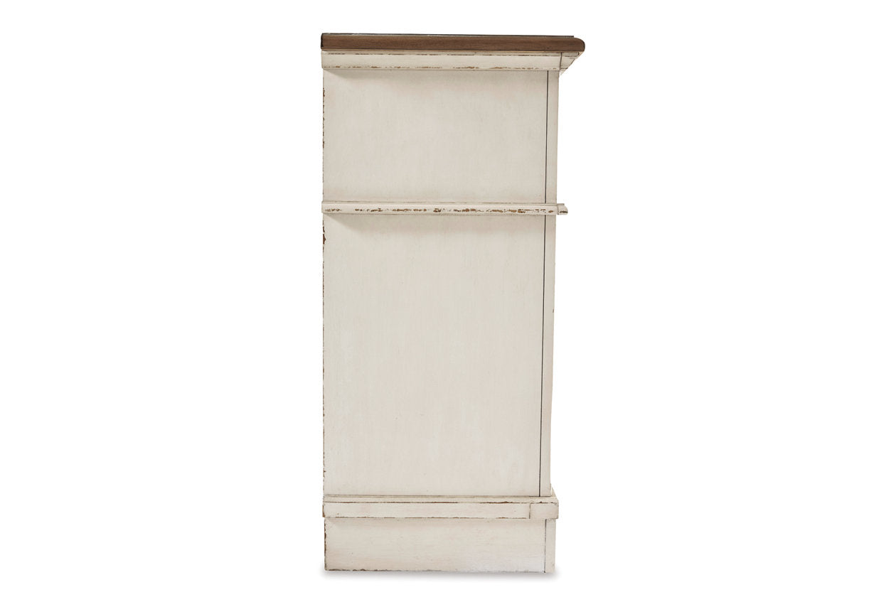 Realyn Chipped White Dresser and Mirror - Ashley - Luna Furniture