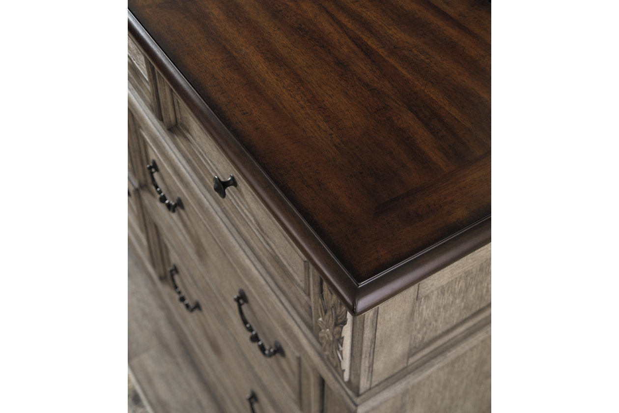 Lodenbay Antique Gray/Brown Dresser and Mirror - Ashley - Luna Furniture