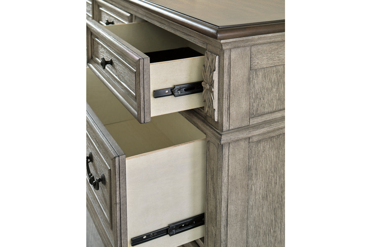 Lodenbay Antique Gray/Brown Dresser and Mirror - Ashley - Luna Furniture
