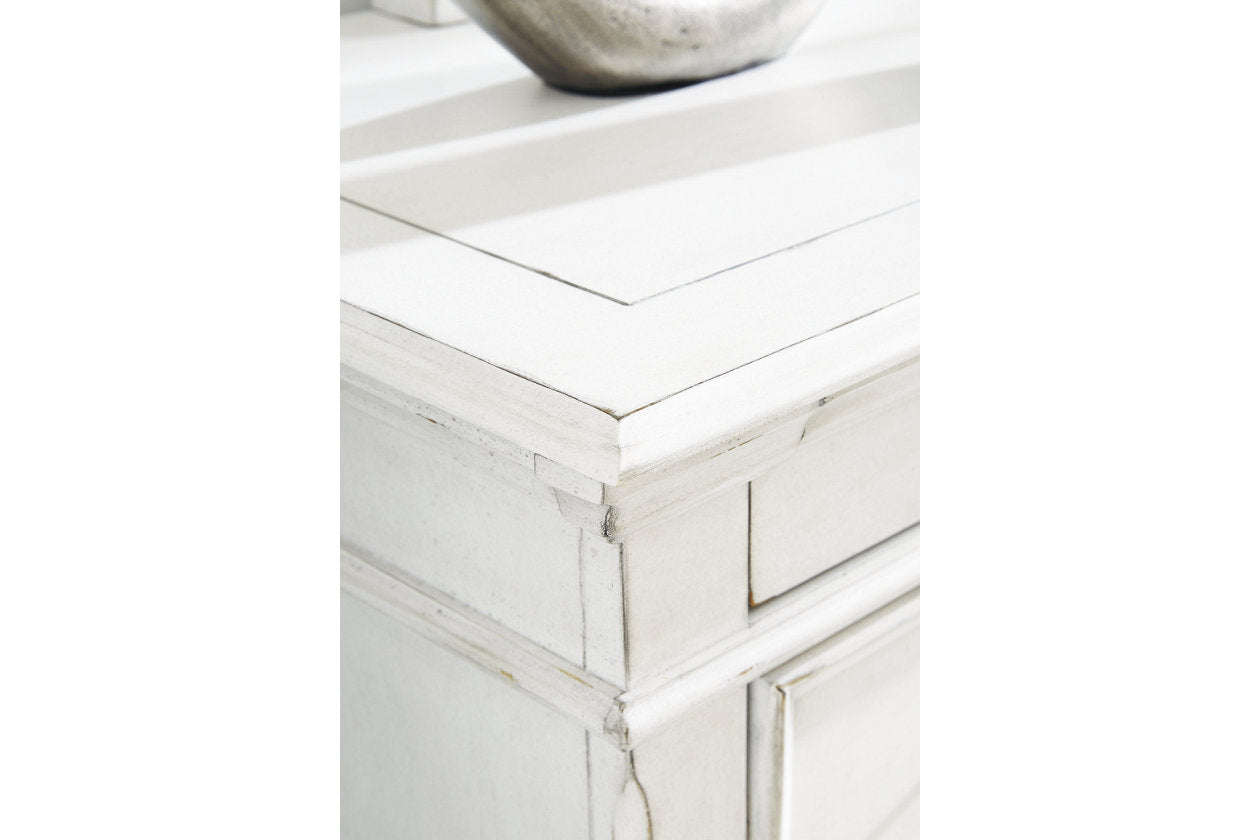 Kanwyn Whitewash Dresser and Mirror - Ashley - Luna Furniture