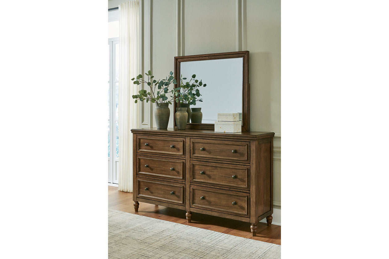 Sturlayne Brown Dresser and Mirror - Ashley - Luna Furniture