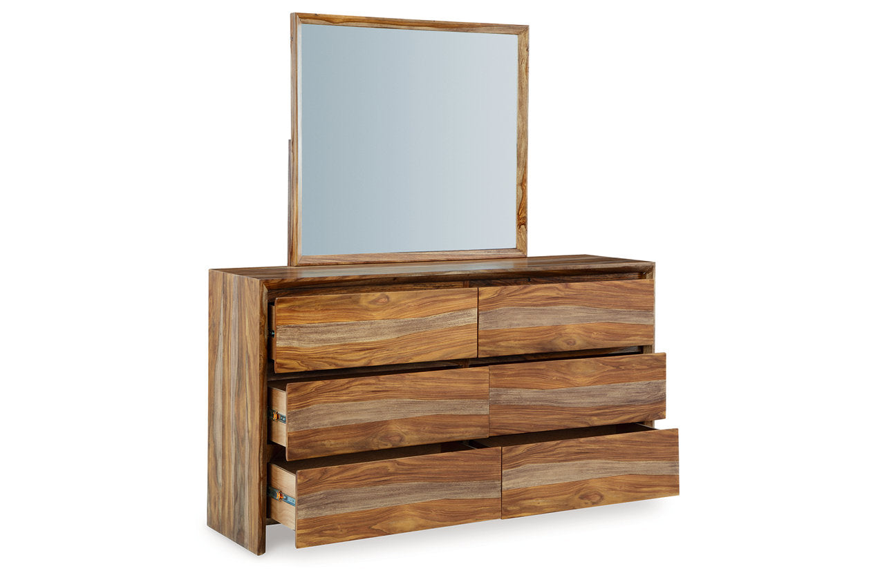 Dressonni Brown Dresser and Mirror - Ashley - Luna Furniture