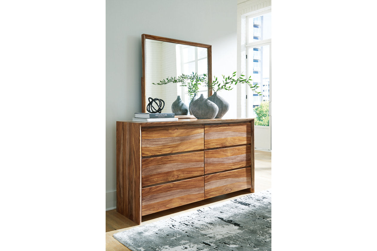 Dressonni Brown Dresser and Mirror - Ashley - Luna Furniture