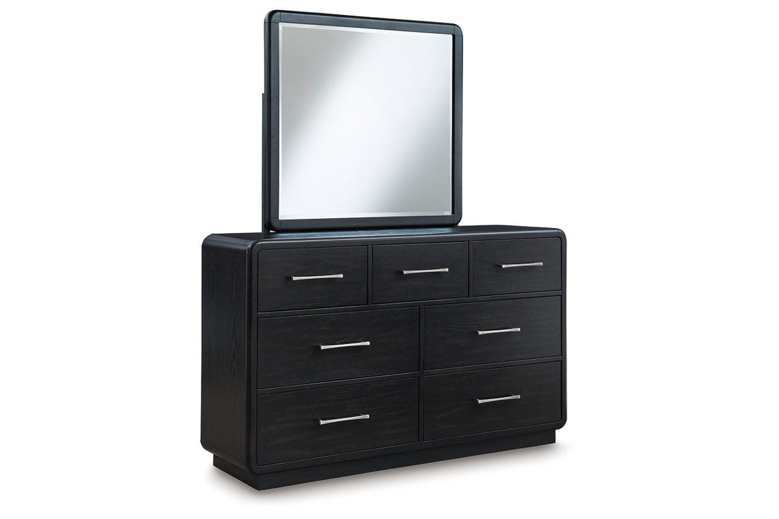 Rowanbeck Black Dresser and Mirror - Ashley - Luna Furniture
