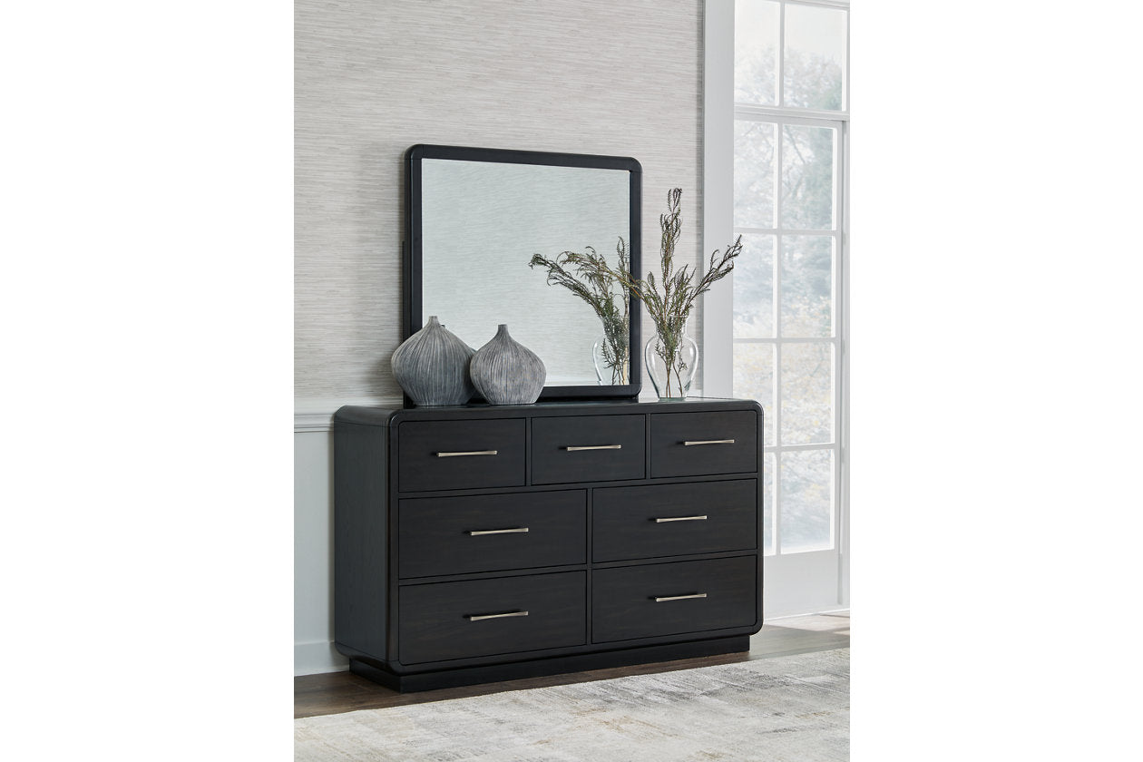 Rowanbeck Black Dresser and Mirror - Ashley - Luna Furniture