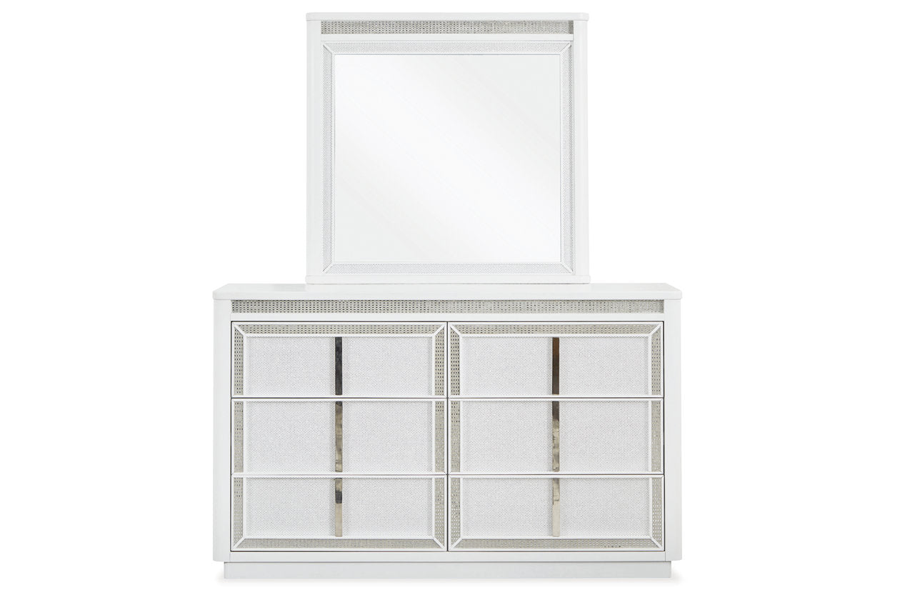 Chalanna White Dresser and Mirror - Ashley - Luna Furniture