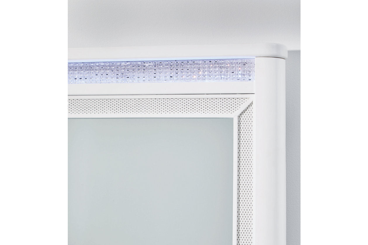 Chalanna White Dresser and Mirror - Ashley - Luna Furniture