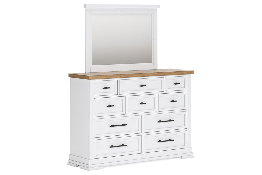 Ashbryn White/Natural Dresser and Mirror - Ashley - Luna Furniture