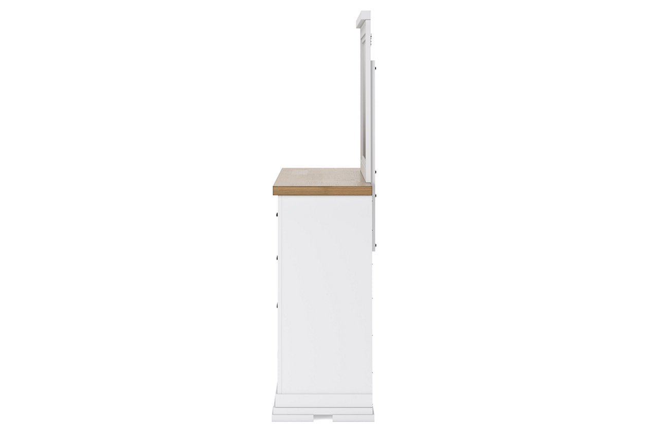 Ashbryn White/Natural Dresser and Mirror - Ashley - Luna Furniture