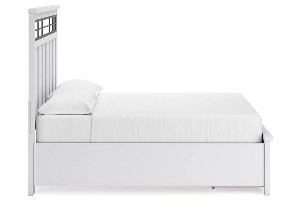 Ashbryn White/Natural California King Panel Storage Bed - Ashley - Luna Furniture