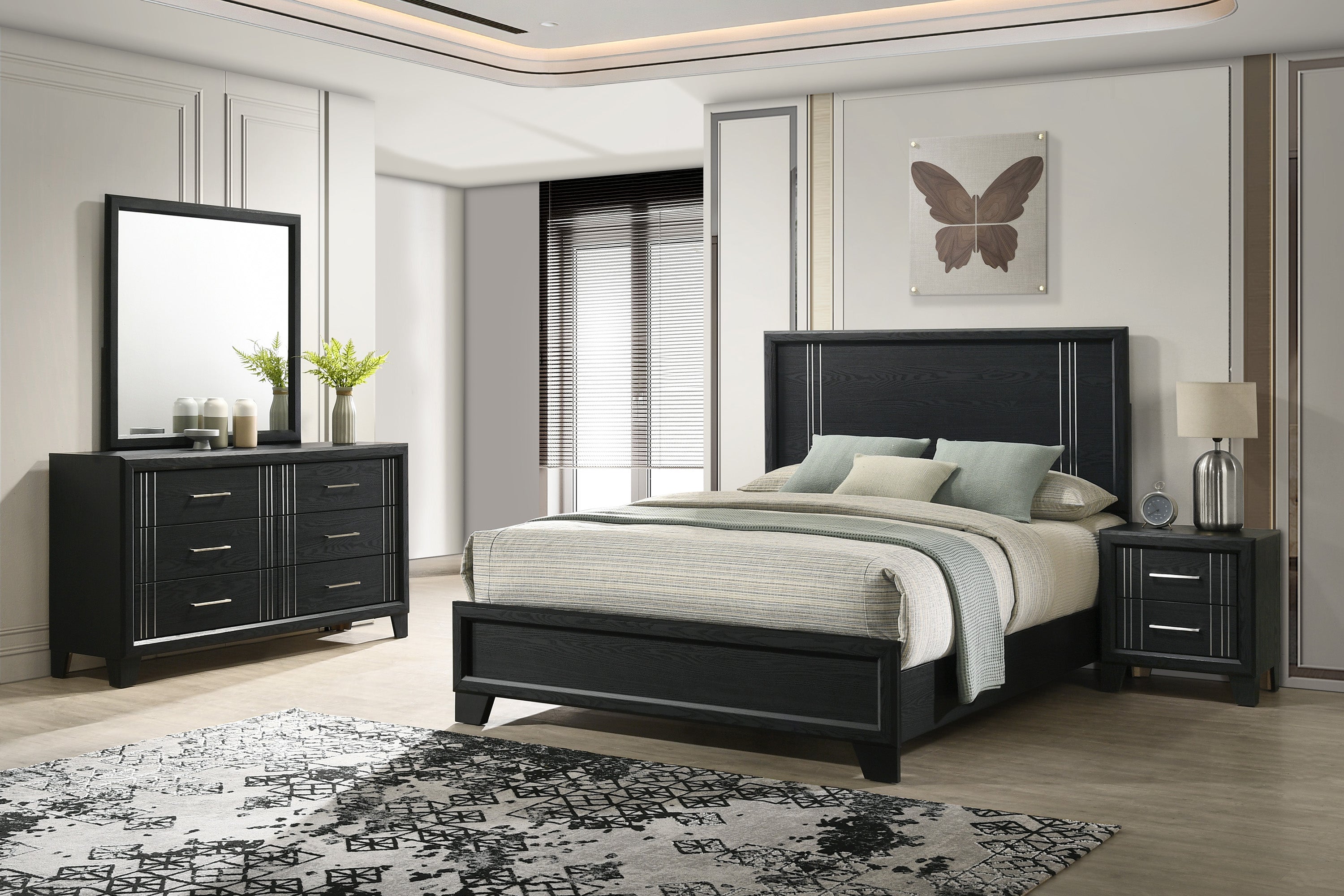 Charlie Charcoal Panel Bedroom Set from Crown Mark - Luna Furniture