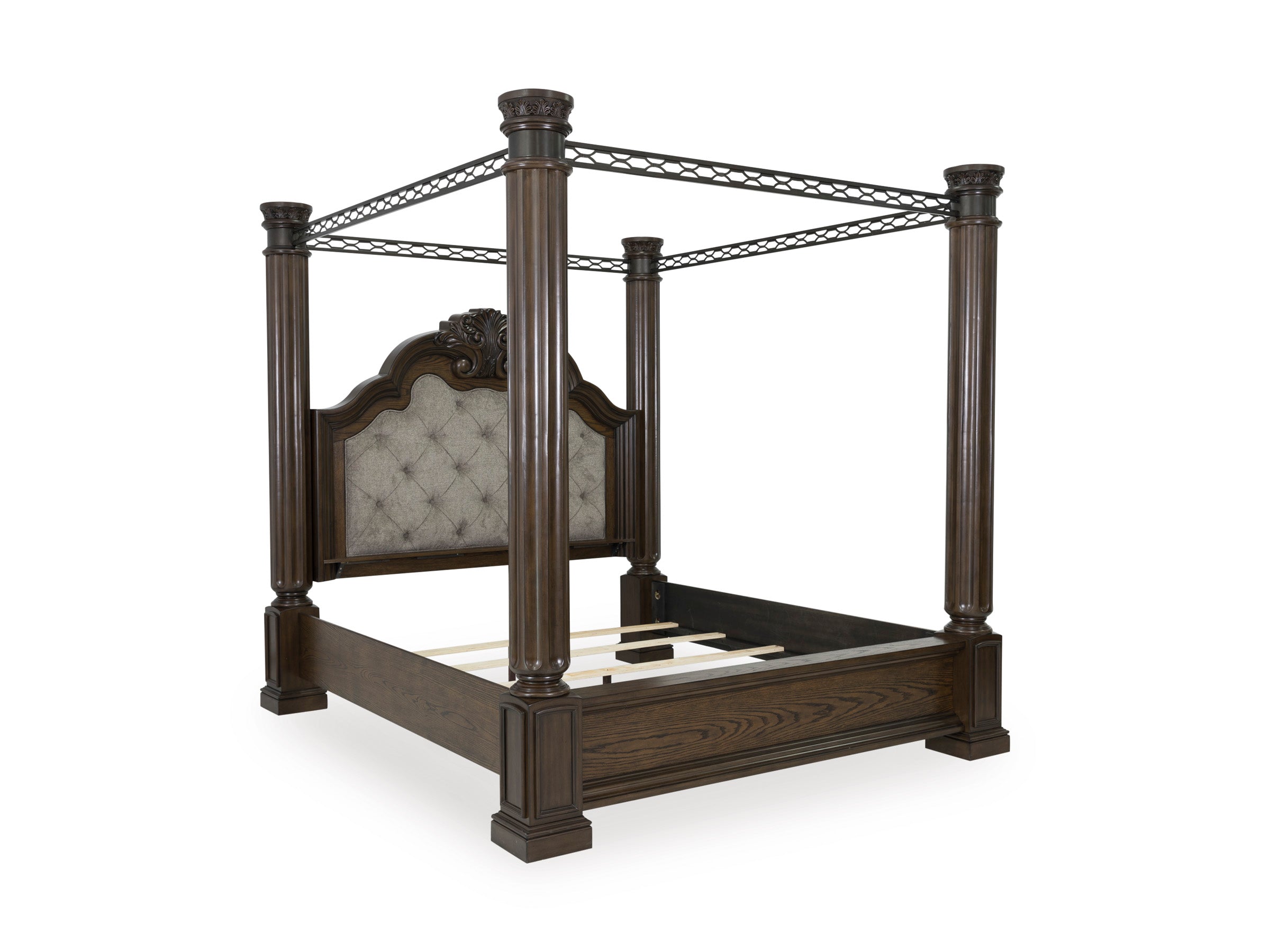 Maylee Dark Brown King Canopy Bed from Ashley - Luna Furniture