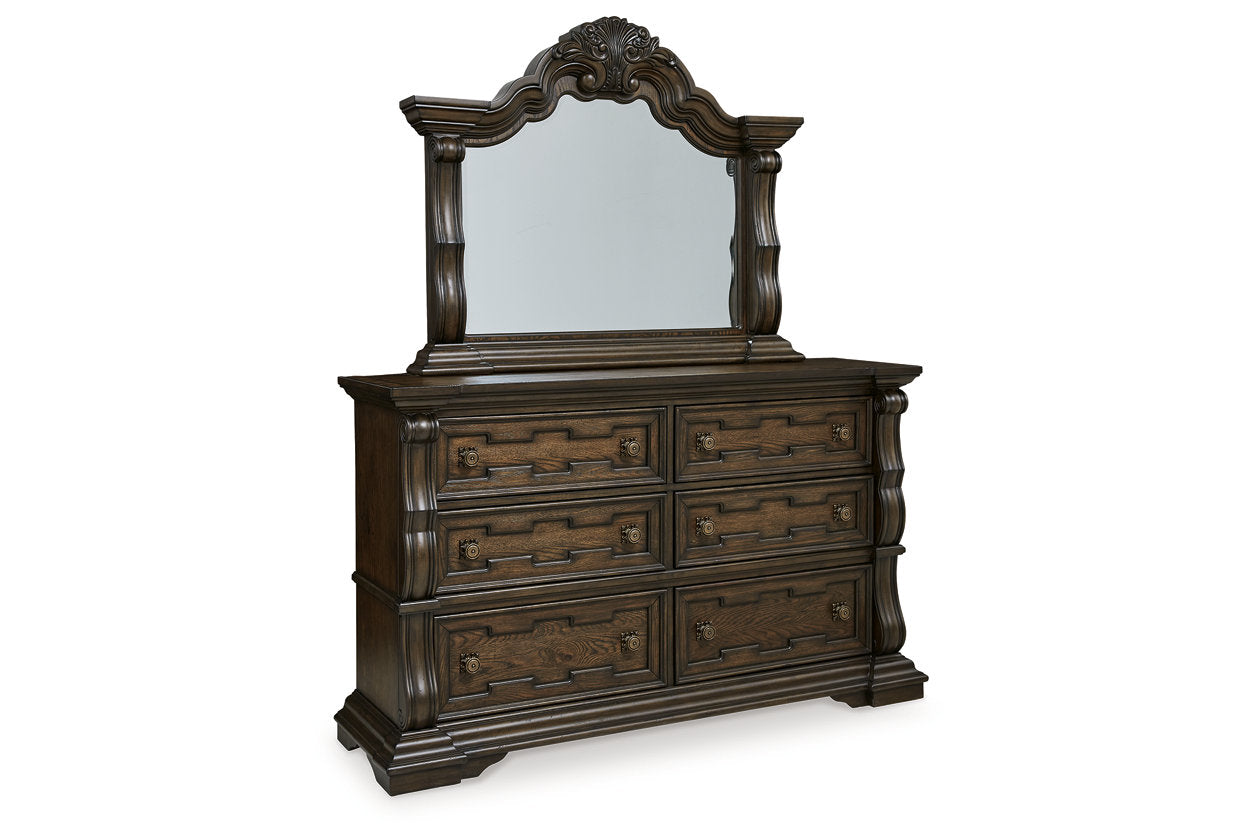 Maylee Dark Brown Dresser and Mirror from Ashley - Luna Furniture