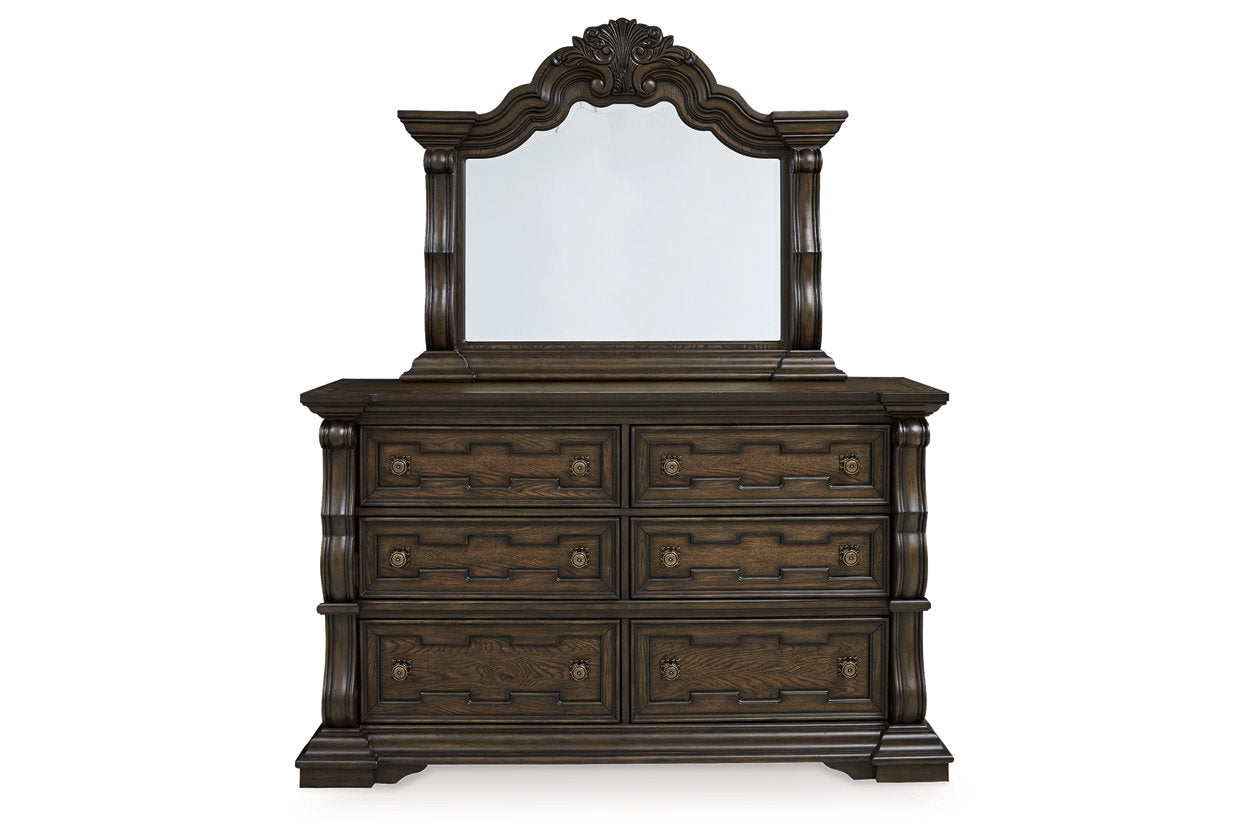 Maylee Dark Brown Dresser and Mirror from Ashley - Luna Furniture