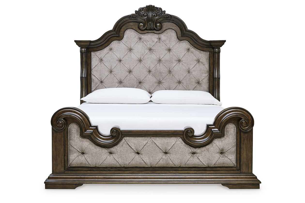 Maylee Dark Brown California King Upholstered Bed - Ashley - Luna Furniture