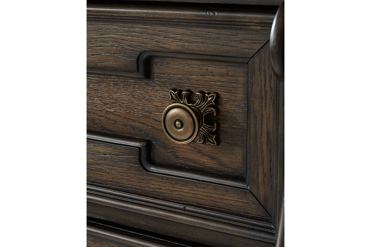Maylee Dark Brown Dresser and Mirror - Ashley - Luna Furniture