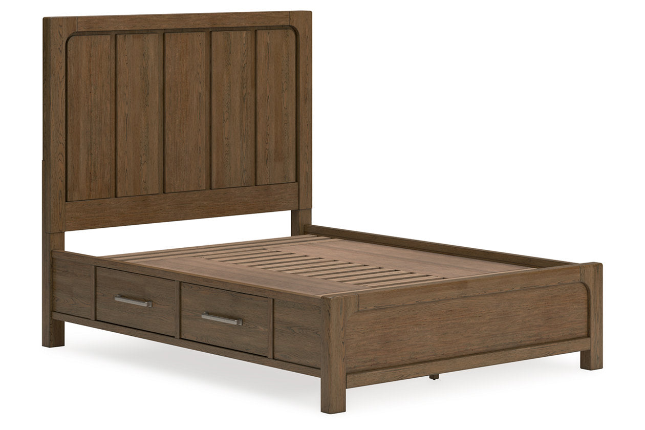 Cabalynn Light Brown Queen Panel Bed with Storage - Ashley - Luna Furniture
