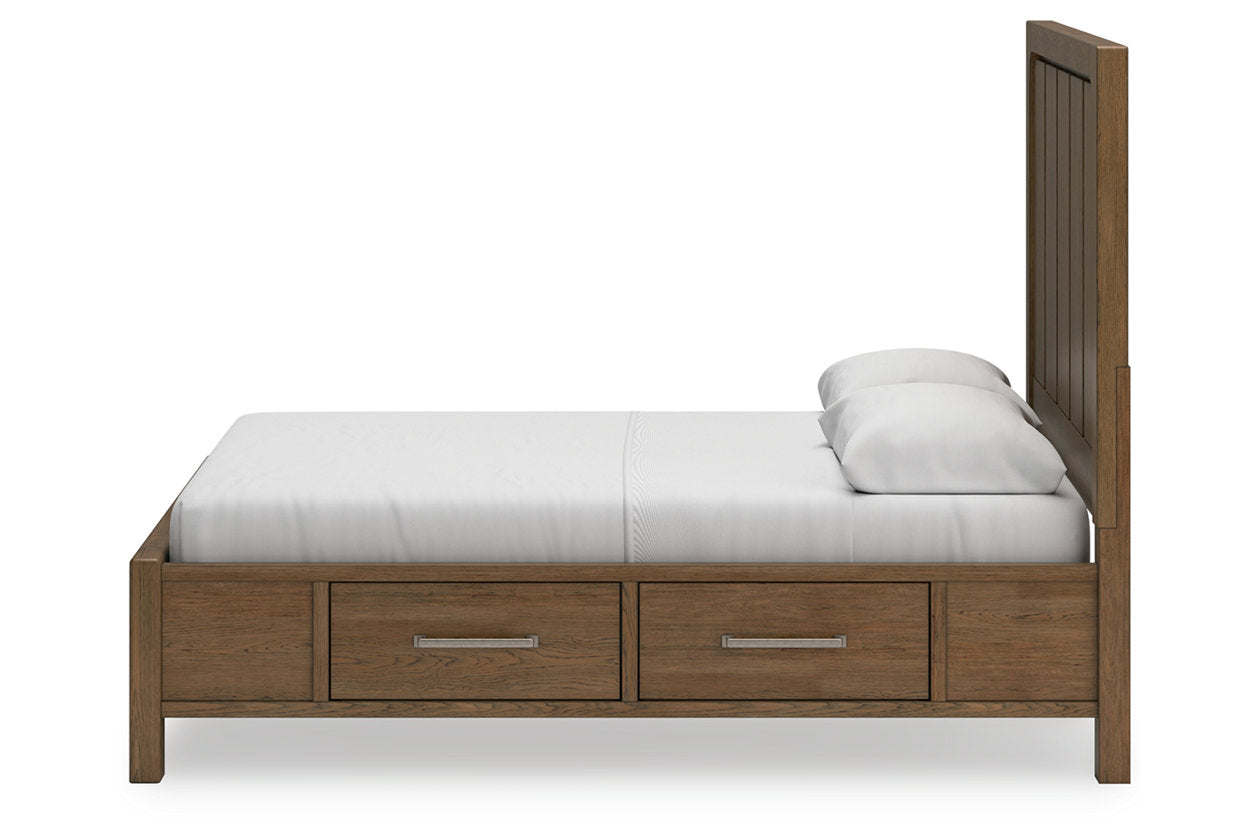 Cabalynn Light Brown Queen Panel Bed with Storage - Ashley - Luna Furniture