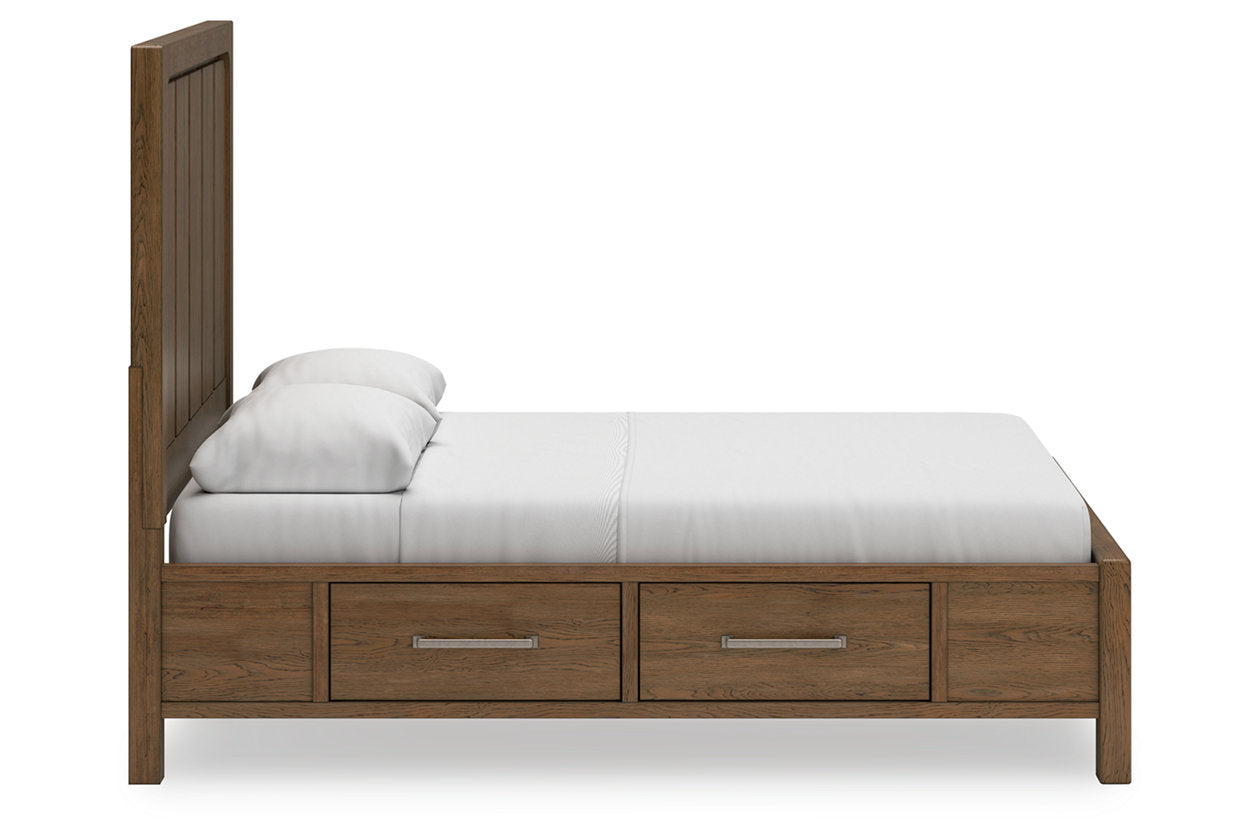 Cabalynn Light Brown Queen Panel Bed with Storage - Ashley - Luna Furniture