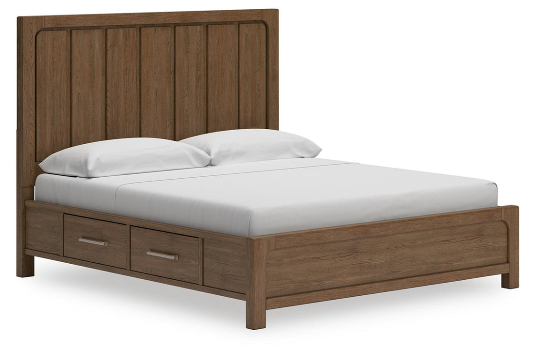 Cabalynn Light Brown California King Panel Bed with Storage - Ashley - Luna Furniture