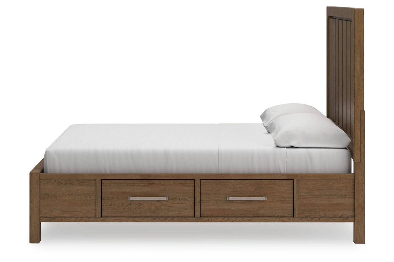 Cabalynn Light Brown King Panel Bed with Storage - Ashley - Luna Furniture