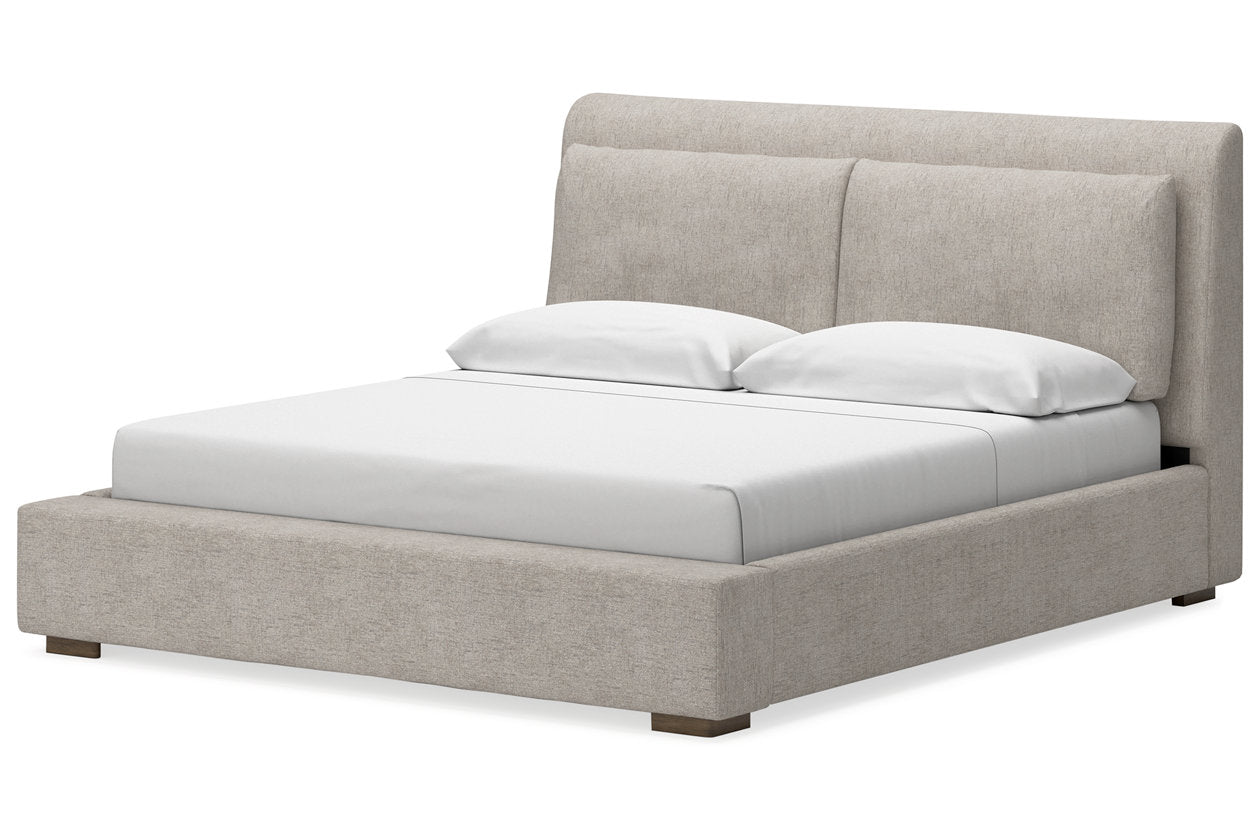 Cabalynn Light Brown Queen Upholstered Bed - Ashley - Luna Furniture
