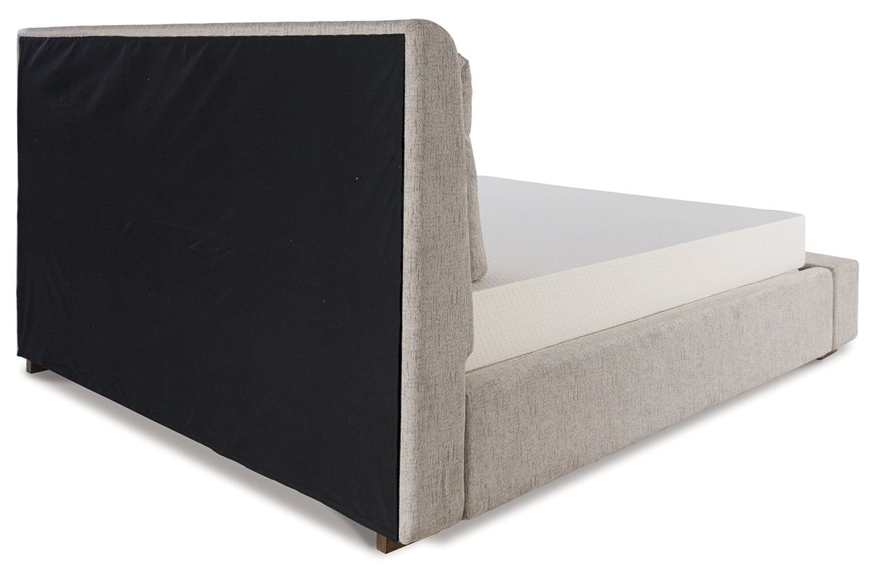 Cabalynn Light Brown King Upholstered Bed - Ashley - Luna Furniture