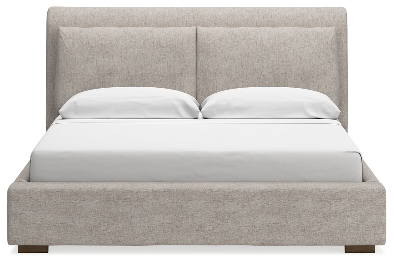 Cabalynn Light Brown King Upholstered Bed - Ashley - Luna Furniture